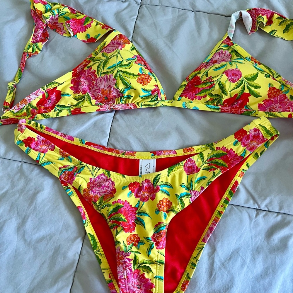 Diane Von Furstenberg Floral Bikini - Yellow and Red